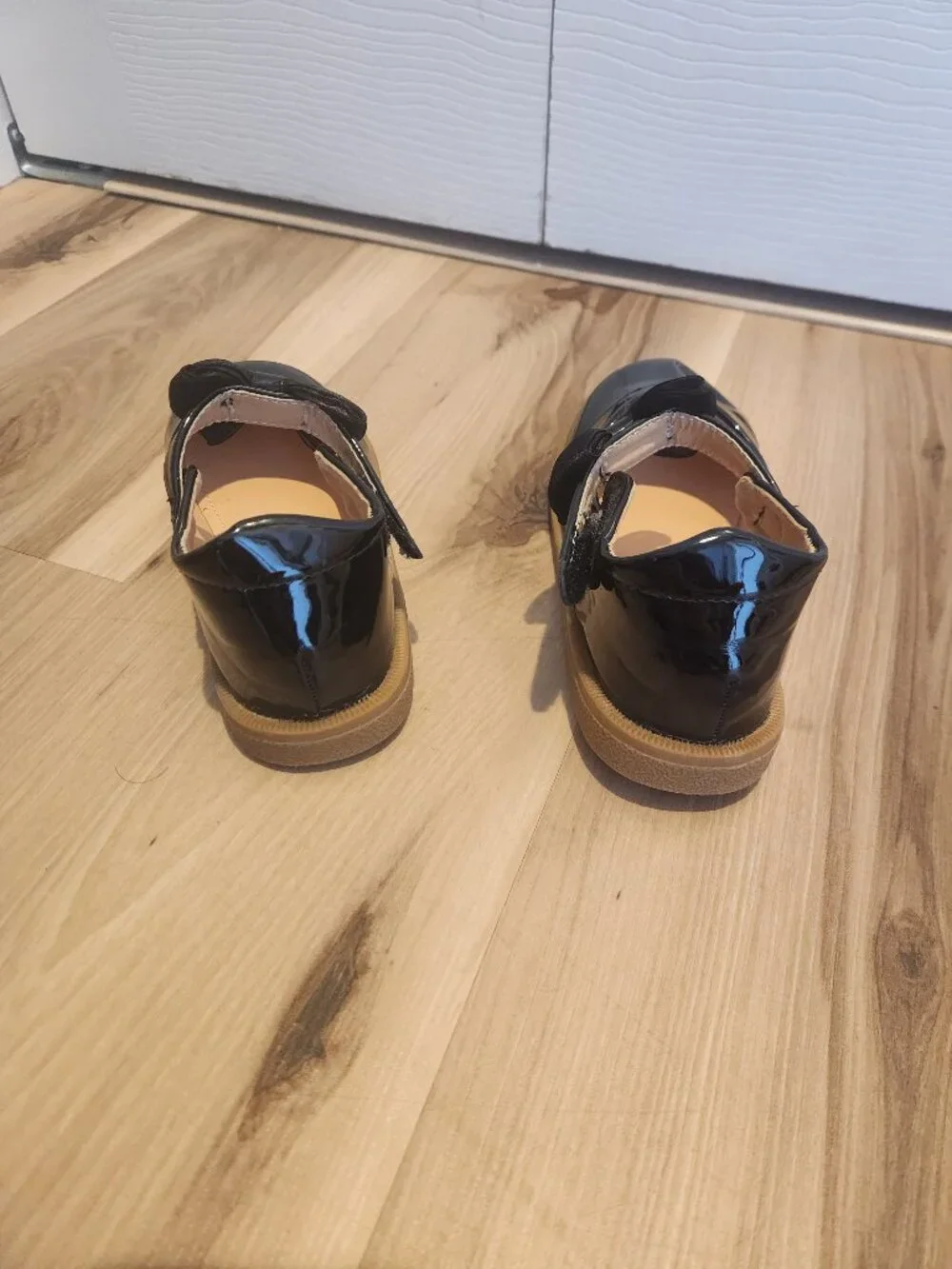 Black Patent Mary Jane Shoes with velcro strap and Bow